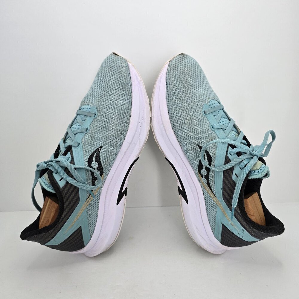 Saucony | Axon 'Tide Black' teal blue running low-top sneakers | MENS 10 - Picture 7 of 9
